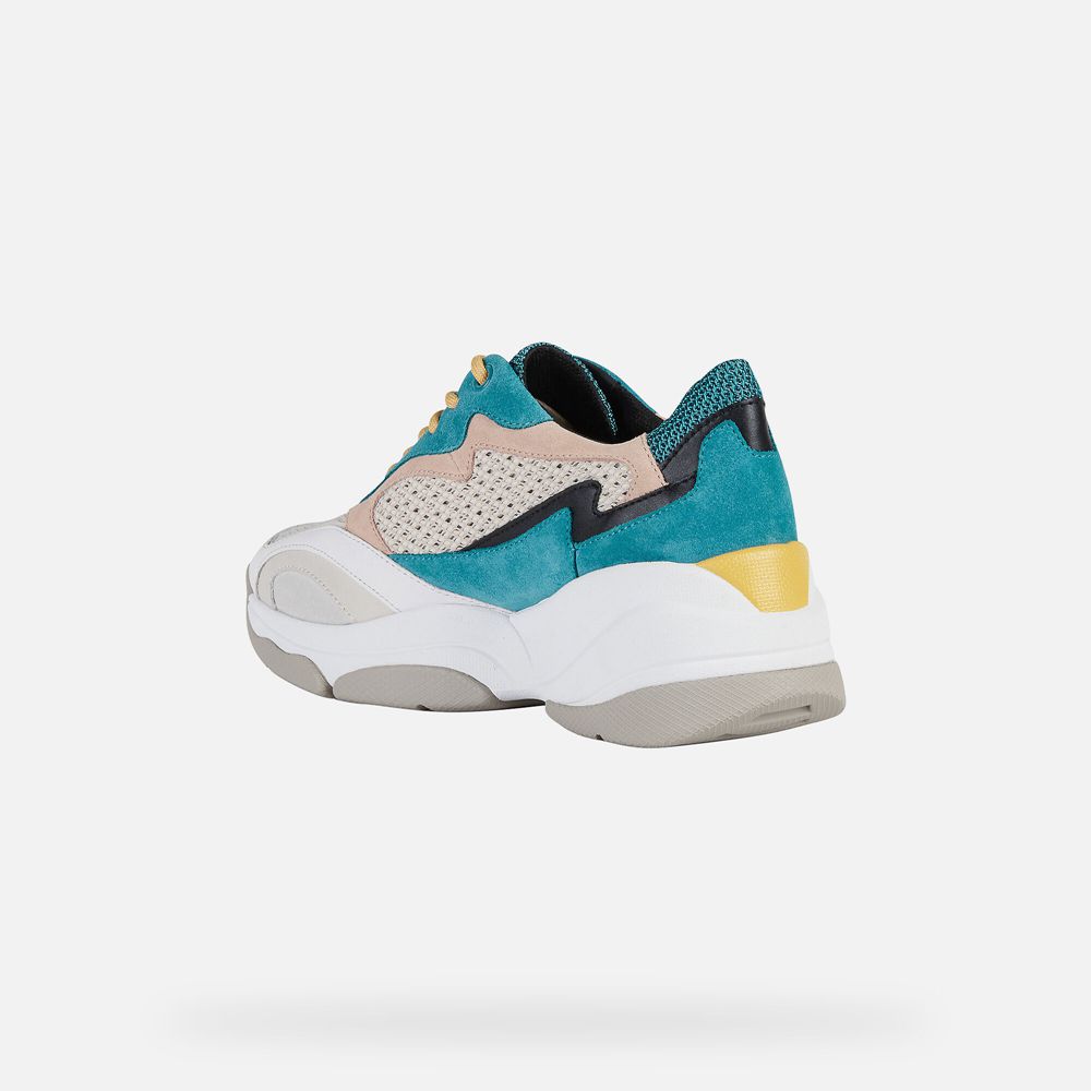 Basket Geox Kirya - Turquoise/Blanche - Femme 316245-EGR